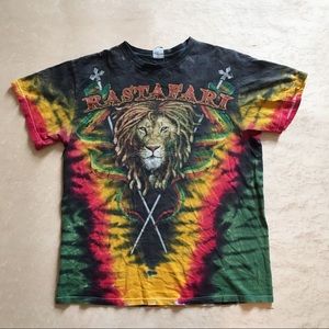 Vintage Rastafari Tie-Dye T-Shirt Size L
